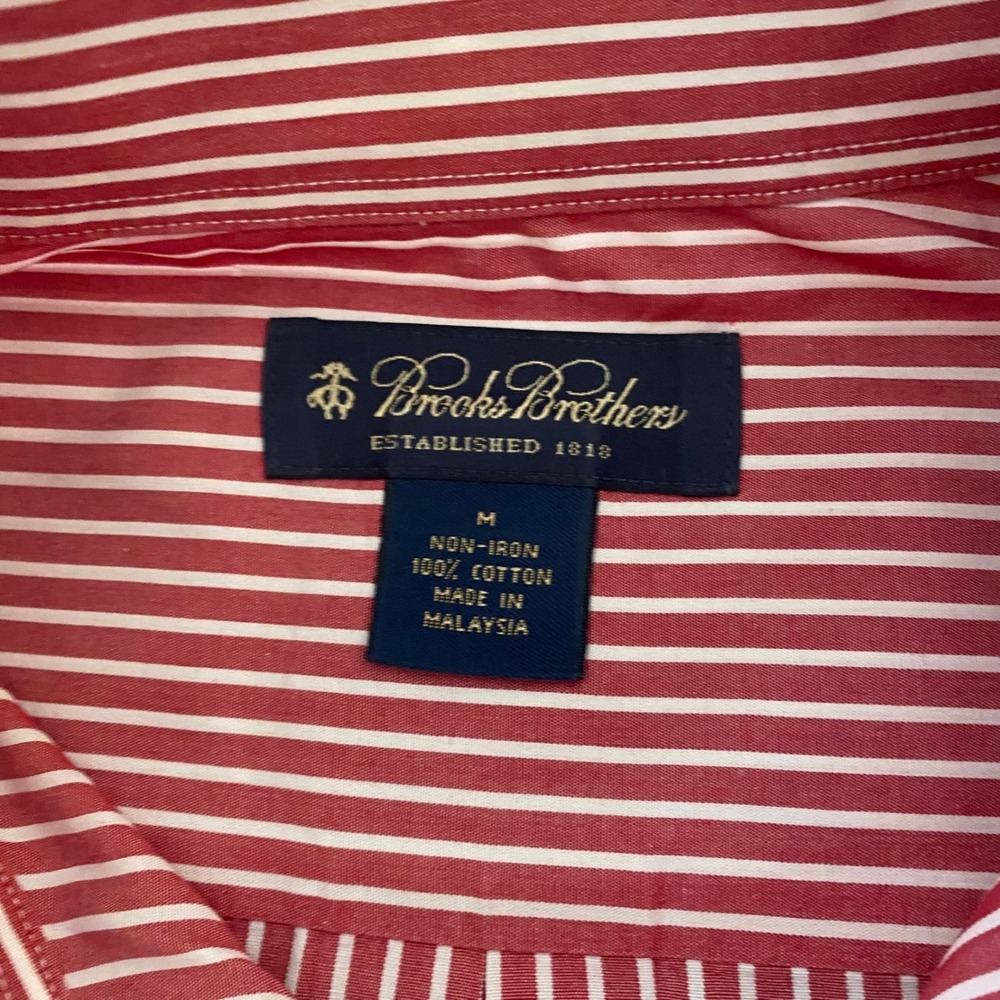 Brooks Brothers Mens Lot of 2 Striped Non-Iron Cotton Button Down Shirts Pink M - Picture 5 of 6